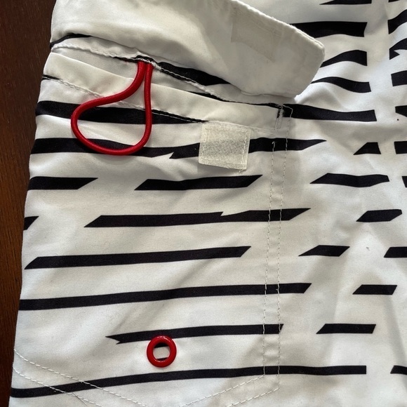 Joe Boxer men’s swim Trunks shorts white with black abstract print size XL 46/48 - Picture 4 of 6